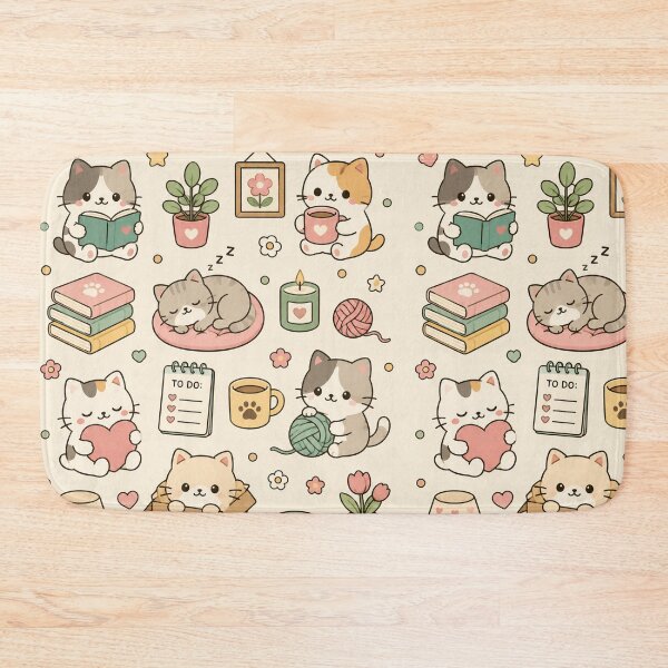 Item preview, Cozy Reading Cats Kawaii Pattern Cool designed and sold by Soft Berry Studio.