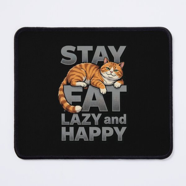 Item preview, Stay Fat Lazy and Happy Cat designed and sold by TshirtsOnline-.
