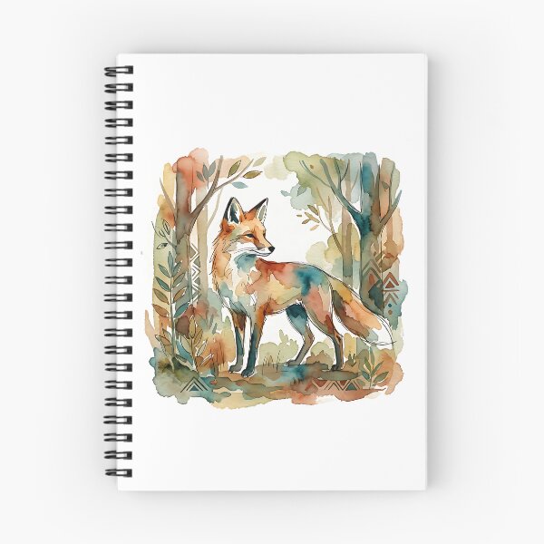 Item preview, Red Fox in Forest Watercolor Illlustration designed and sold by Wild Creative Art.