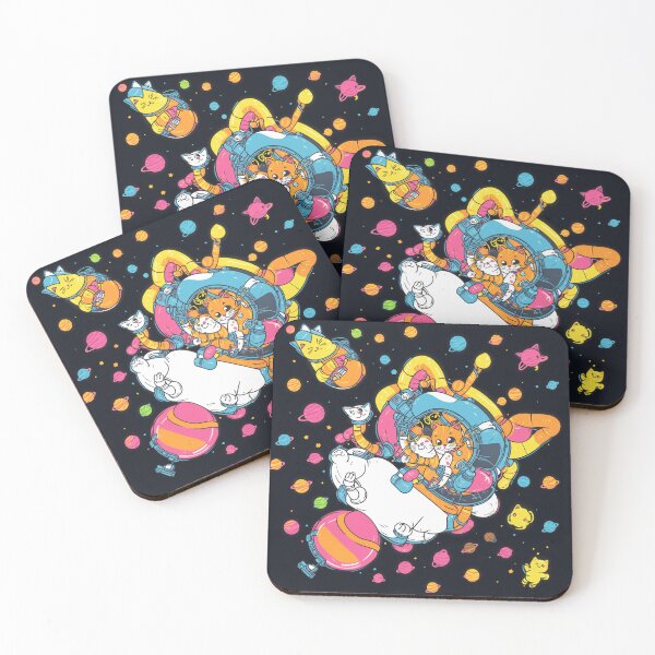 Item preview, Vibrant Space Cat Astronauts - Cute Sci-Fi Illustration designed and sold by mrshadow113.
