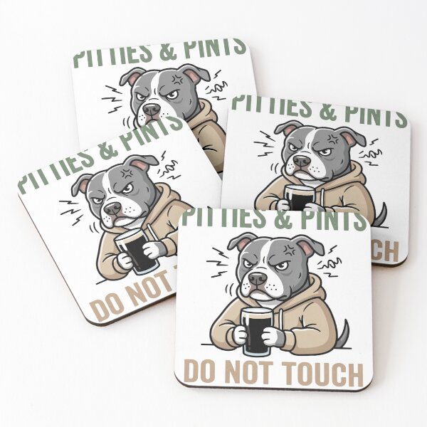 Item preview, Pitties & Pints Do Not Touch Grumpy Pitbull designed and sold by JMDesignHub.