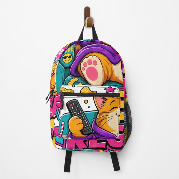 Item preview, Zero Regrets Lazy Cat – Funny Couch Potato Kitten Robe & Chips Art designed and sold by puzzell.