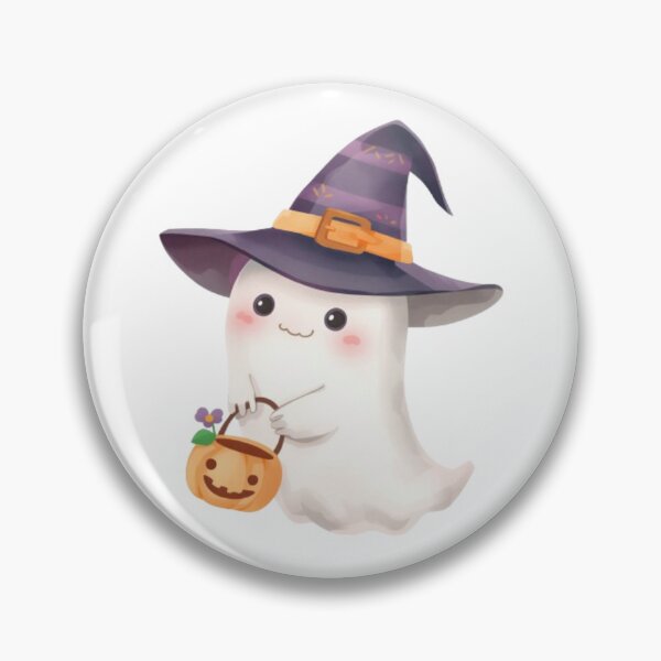 Item preview, Cute Halloween Ghost Girl Holding Pumpkin Basket designed and sold by RareVisuals.