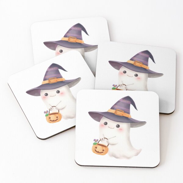 Item preview, Cute Halloween Ghost Girl Holding Pumpkin Basket designed and sold by RareVisuals.