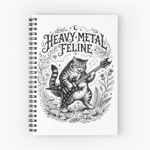 Item preview, Heavy Metal Feline Vintage Engraving Cat Guitar Illustration Graphic Tee designed and sold by Ortsas.