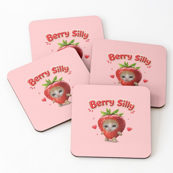 Item preview, Berry Silly Strawberry Cat designed and sold by jeehh.