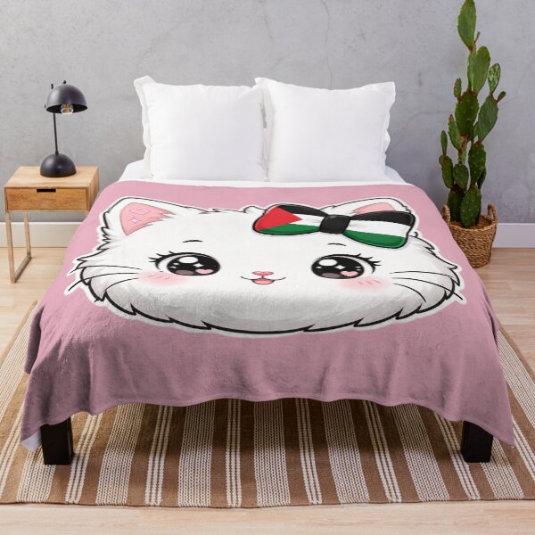 Item preview, Kawaii Cat with Palestine Flag Bow | Free Palestine Cute Sticker designed and sold by Dollette Heaven.