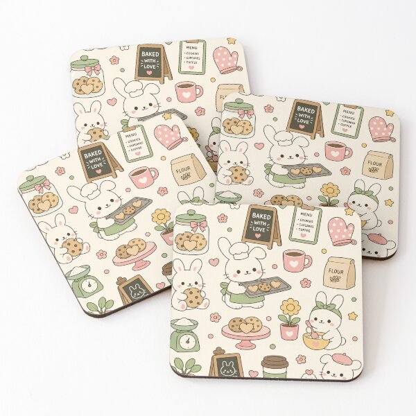 Item preview, Sweet Bunny Bakery Kawaii Pattern designed and sold by Soft Berry Studio.