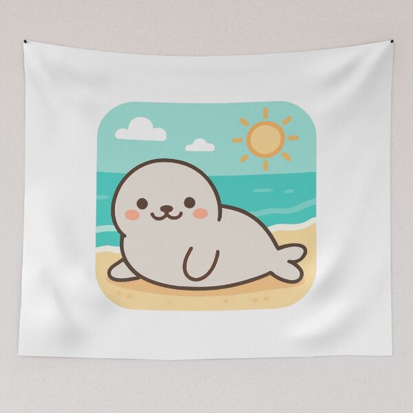 Item preview, Enjoy Today Seal - Cute Kawaii Ocean Sticker designed and sold by foryouandyours.