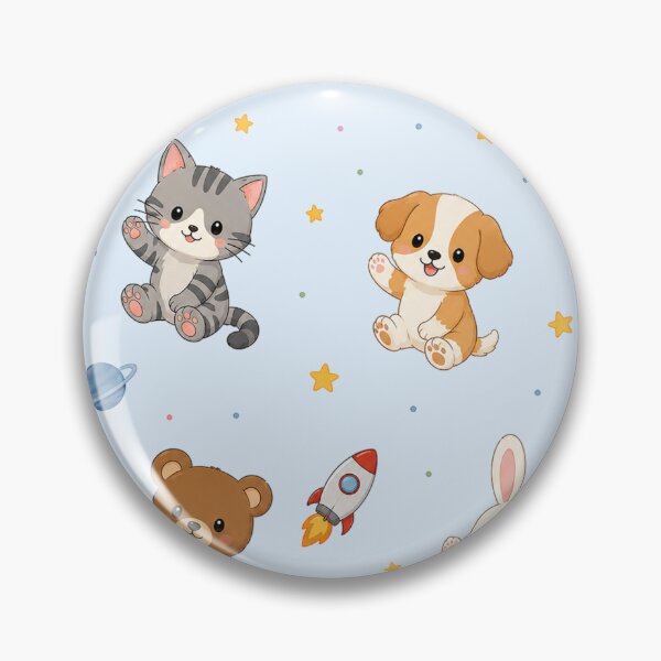 Item preview, Cute Kawaii Animals in Space Seamless Pattern designed and sold by Seculinator.