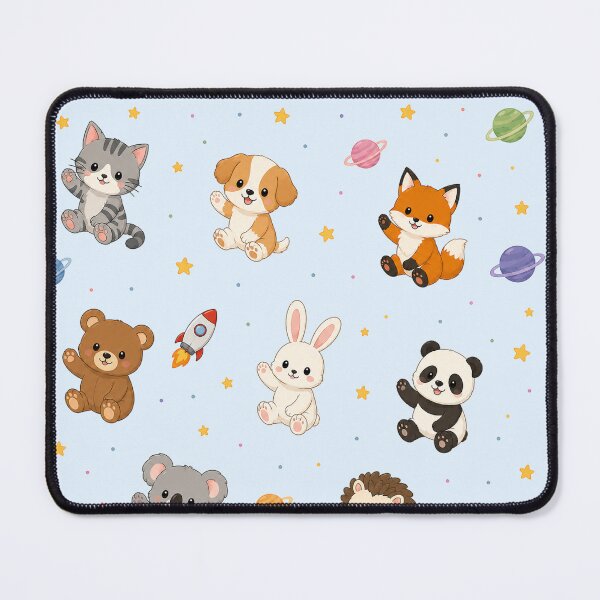 Item preview, Cute Kawaii Animals in Space Seamless Pattern designed and sold by Seculinator.
