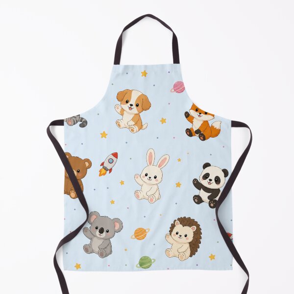 Item preview, Cute Kawaii Animals in Space Seamless Pattern designed and sold by Seculinator.