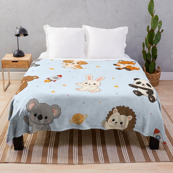 Item preview, Cute Kawaii Animals in Space Seamless Pattern designed and sold by Seculinator.