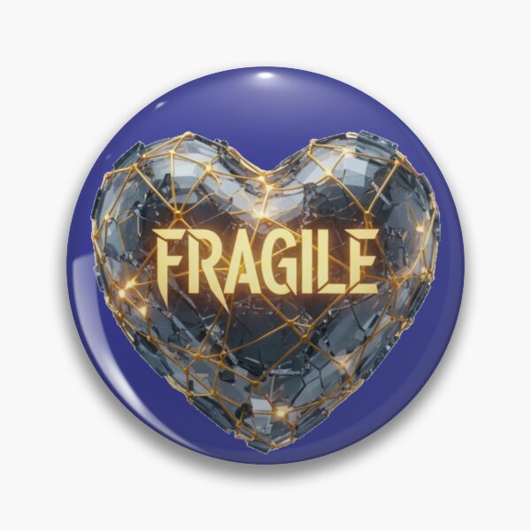 Item preview, Fragile Glass Heart – Geometric Crystal and Golden Wire Heart Art designed and sold by puzzell.