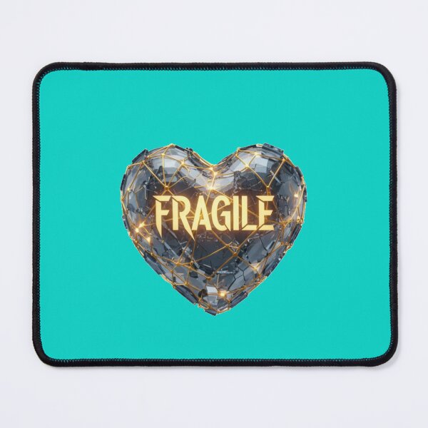 Item preview, Fragile Glass Heart – Geometric Crystal and Golden Wire Heart Art designed and sold by puzzell.