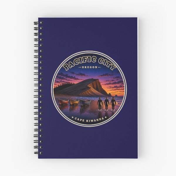 Item preview,  Pacific City Oregon Badge | Cape Kiwanda Sunset Surfers & Dory Boats Vintage Travel Design designed and sold by Swanny's Custom T-shirt and Gift Designs.