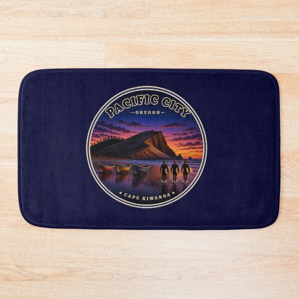 Item preview,  Pacific City Oregon Badge | Cape Kiwanda Sunset Surfers & Dory Boats Vintage Travel Design designed and sold by Swanny's Custom T-shirt and Gift Designs.