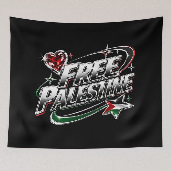 Item preview, Free Palestine Y2K Chrome Star Design designed and sold by Dollette Heaven.