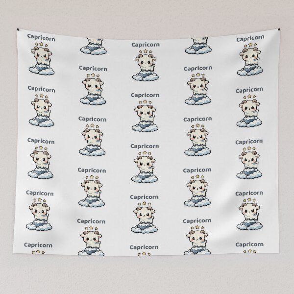 Item preview, Cute Capricorn Zodiac Mountain Goat Kawaii Astrology designed and sold by creativiteemom.