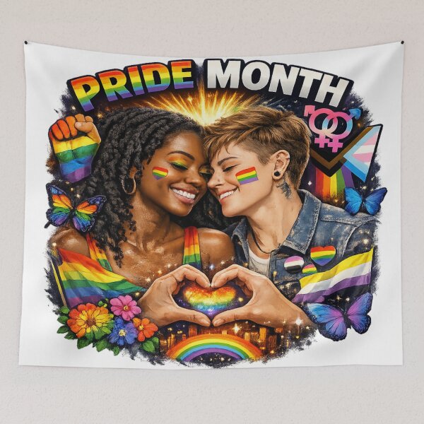 Item preview, LGBTQ Rainbow couple aesthetic art design designed and sold by urbanshop7.