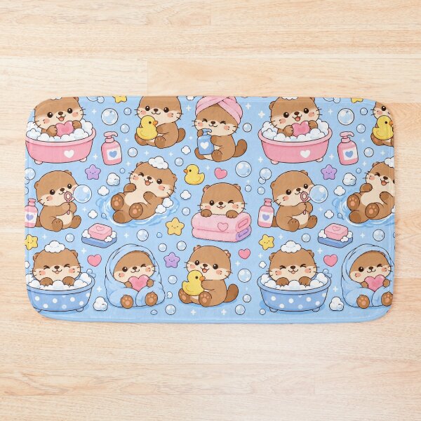 Item preview, Kawaii Otter Bubble Bath Pattern designed and sold by Soft Berry Studio.
