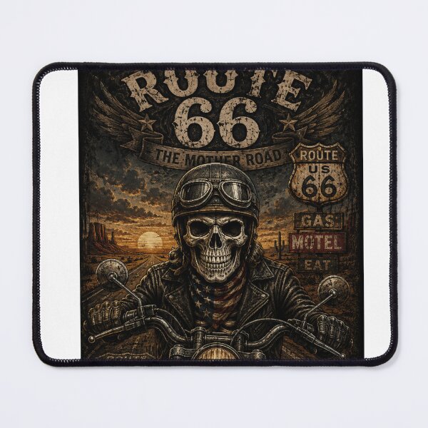 Item preview, Route 66 Skeleton – Vintage Biker Road Trip Design designed and sold by UrbanPrintVibes.