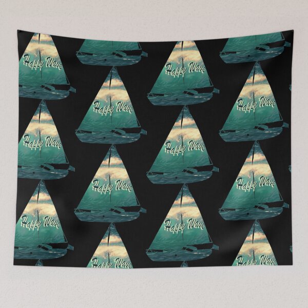 Item preview, Happy Wave Retro Sunset Boat - Vintage Golden Hour Ocean Aesthetic designed and sold by Tokraz-art.