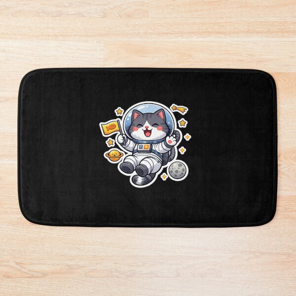 Item preview, Cute Astronaut Cat Floating in Space Funny Kawaii Kitty Sticker designed and sold by TheZyro.