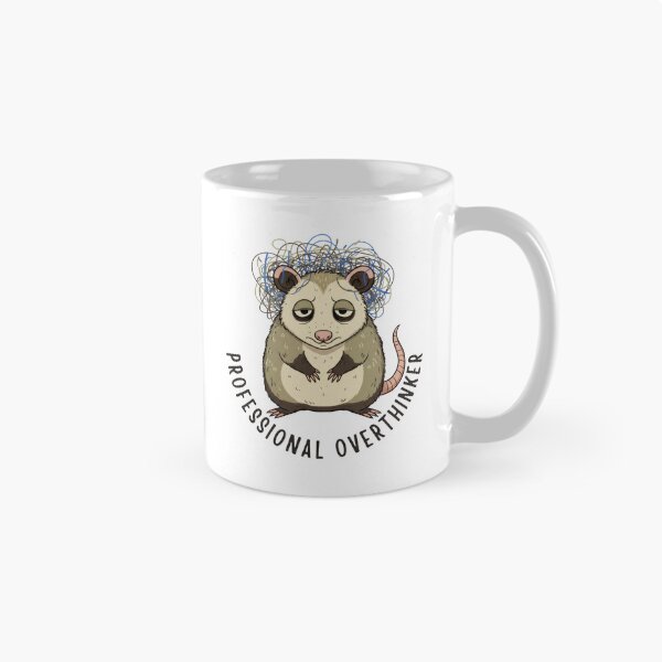 Item preview, Professional Overthinker – Anxious Possum Humor designed and sold by ChernotytskaArt.