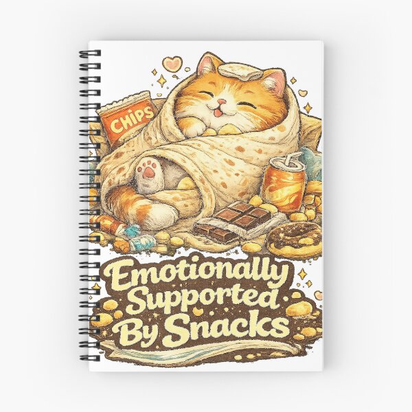 Item preview, Emotionally Supported By Snacks - Cute Burrito Cat Funny Meme T-Shirt designed and sold by NarpLTD.