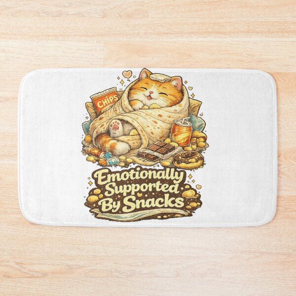 Item preview, Emotionally Supported By Snacks - Cute Burrito Cat Funny Meme T-Shirt designed and sold by NarpLTD.