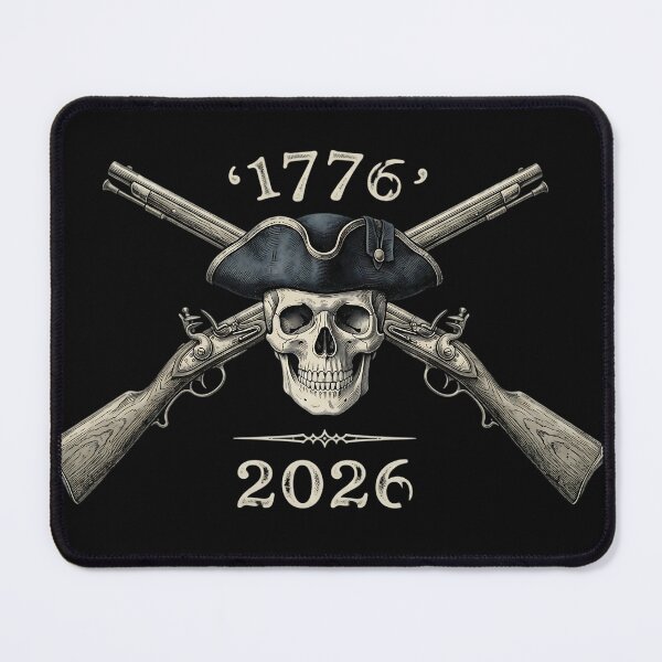 Item preview, Dark Patriotic 1776 to 2026 Tricorn Skull Flintlock T-Shirt designed and sold by DarkOriginArts.