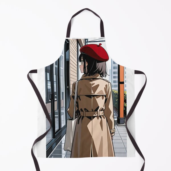 Item preview, Fashion - sideview woman beige trench designed and sold by AnimeShin.