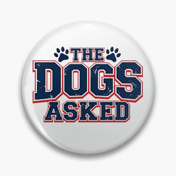 Item preview, The dogs asked in varsity style with paw prints designed and sold by Prints by Mat.