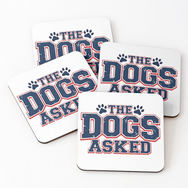 Item preview, The dogs asked in varsity style with paw prints designed and sold by Prints by Mat.