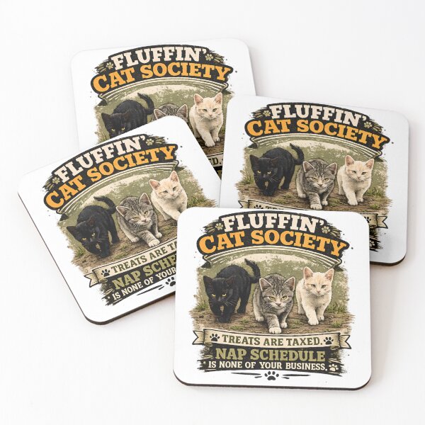 Item preview, Fluffin' Cat Society Funny Cat Lover Gift | Cute Kittens Humor Vintage Cat Quote designed and sold by Backyard Patrol Cat.