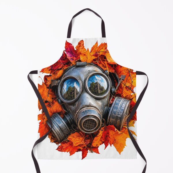 Item preview, Autumn Apocalypse – Post Apocalyptic Gas Mask and Fall Leaves Art designed and sold by puzzell.