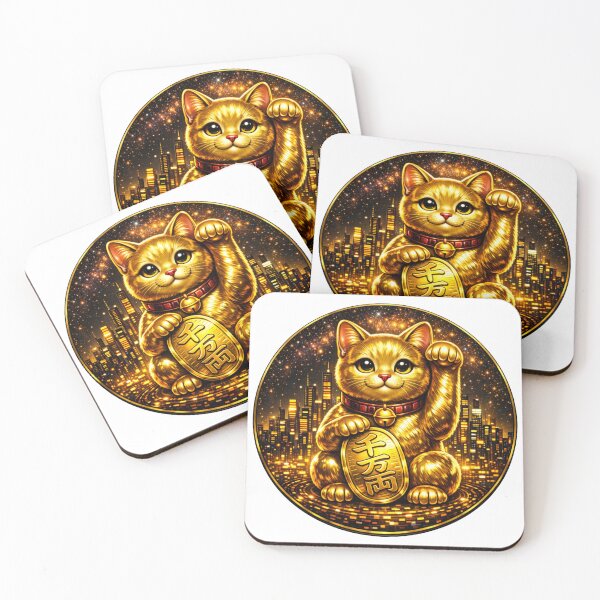 Item preview, #6 Gold Cat Cyber Maneki Neko | Fortune System designed and sold by FUJIYAMA-JAPAN-WORKS.