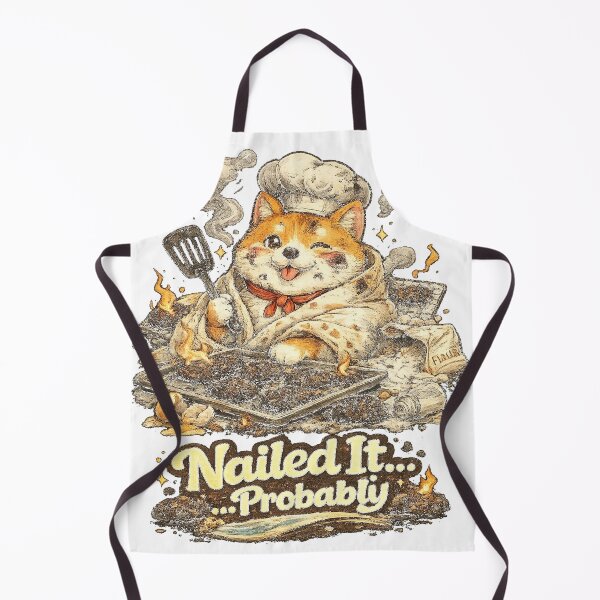 Item preview, Nailed It... Probably - Funny Shiba Inu Chef Cooking Meme T-Shirt designed and sold by NarpLTD.