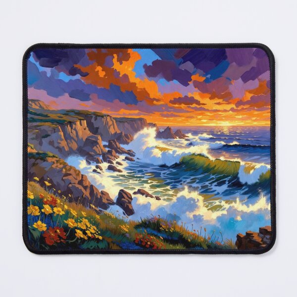 Item preview, Bold Dramatic Coastal Cliffs Sunset Seascape designed and sold by Nexus Space.