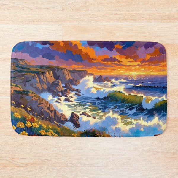 Item preview, Bold Dramatic Coastal Cliffs Sunset Seascape designed and sold by Nexus Space.