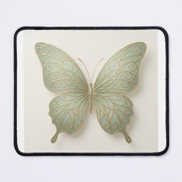 Item preview, Elegant Sage Green and Gold Filigree Butterfly designed and sold by Infinte-design.