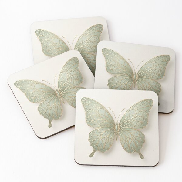 Item preview, Elegant Sage Green and Gold Filigree Butterfly designed and sold by Infinte-design.
