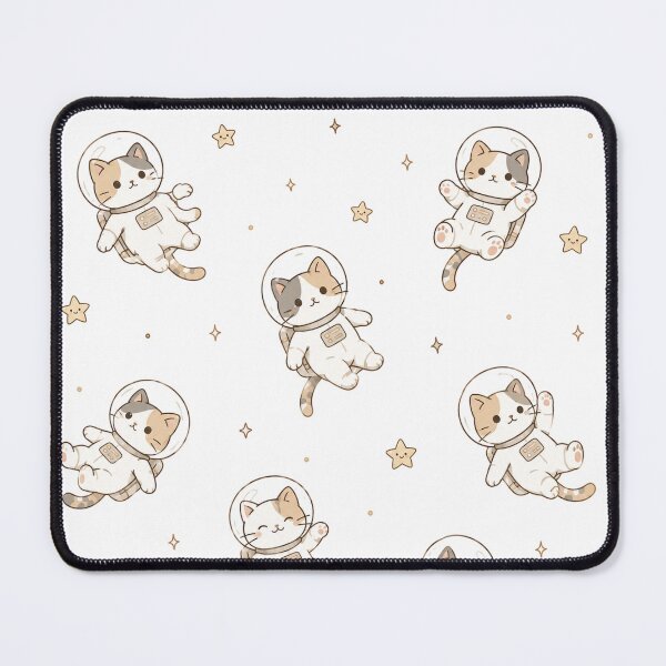 Item preview, Cozy Kawaii Space Cat Astronaut Seamless Pattern designed and sold by Seculinator.