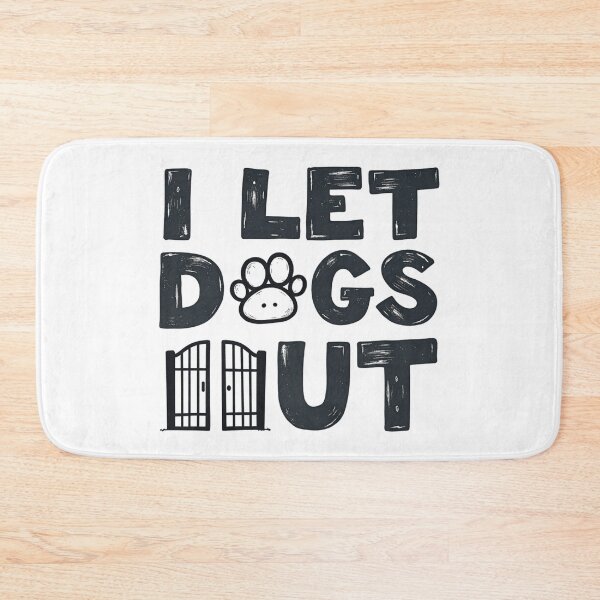 Item preview, I let dogs out with paw print and open gates designed and sold by Prints by Mat.