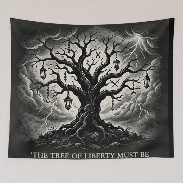 Item preview, Tree of Liberty Thomas Jefferson Quote 1776 Goth T-Shirt designed and sold by DarkOriginArts.