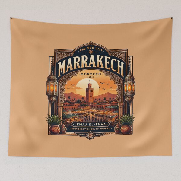 Item preview, Marrakech – The Red City Travel Poster designed and sold by ABLAT-CREATIONS.