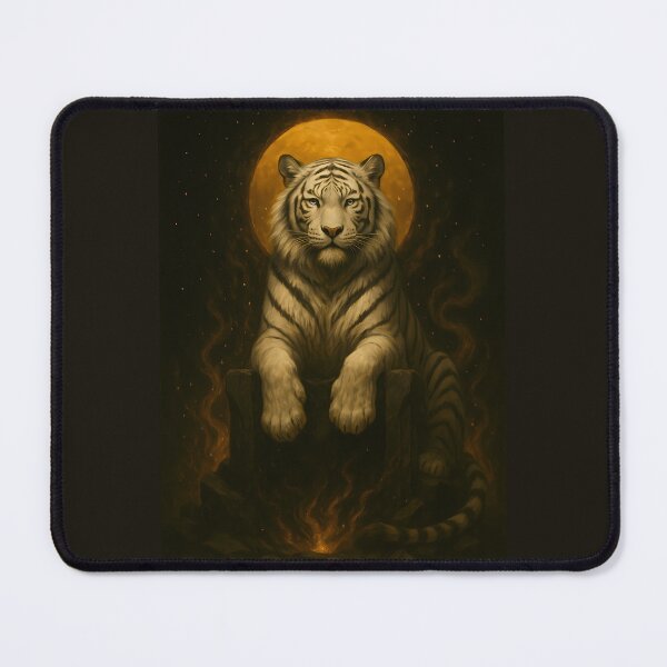 Item preview, Golden Moon White Tiger Fantasy Art designed and sold by ManJiangHong.