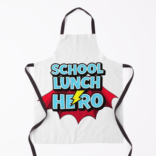 Item preview, Blue School Lunch Hero text with red cape and lightning bolt designed and sold by Prints by Mat.