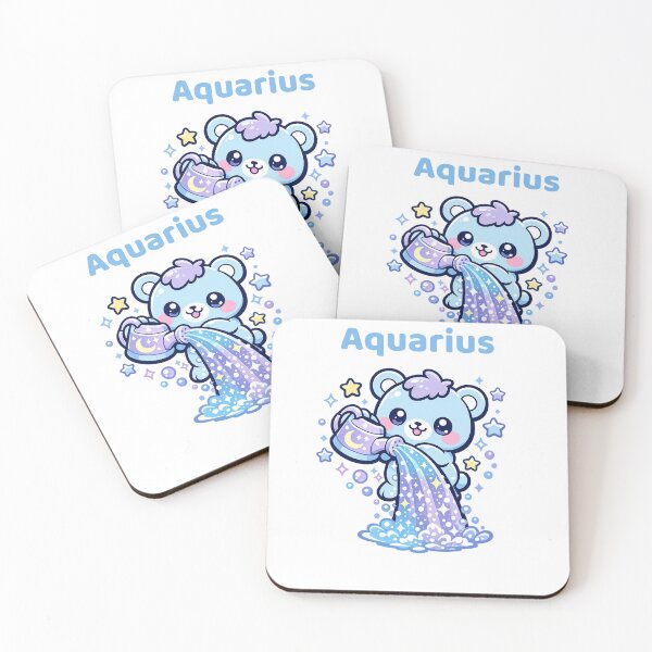 Item preview, Cute Aquarius Zodiac Water Bear Kawaii Astrology designed and sold by creativiteemom.